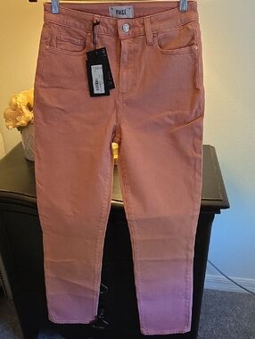 Paige Cindy high-rise straight ankle jeans. Color Vintage Radiant Rise size 27.